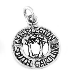 STERLING SILVER CHARLESTON, SC CHARM W/ 16" BOX CHAIN