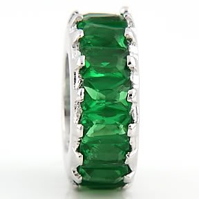 STERLING SILVER MAY WHEEL BIRTHSTONE CZ SPACER BEAD