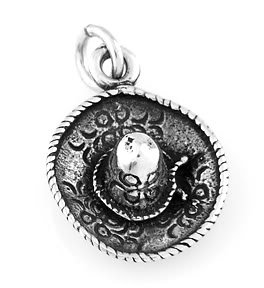 STERLING SILVER SOMBRERO HAT CHARM W/ 16" BOX CHAIN