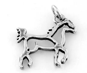STERLING SILVER HORSE BODY FRAME CHARM/PENDANT