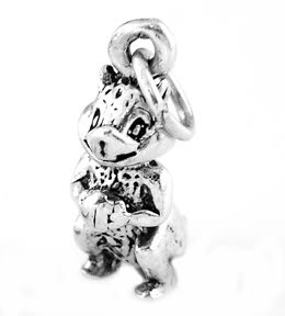 STERLING SILVER CHIPMUNK HOLDING NUT CHARM WITH 16" BOX CHAIN