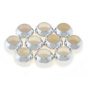 STERLING SILVER 1 Pack (10 Pieces) of 6mm Big Hole Plain Spacer
