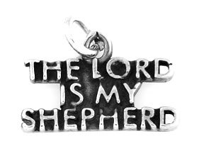 STERLING SILVER THE LORD IS MY SHEPHERD CHARM WITH 16" BOX CHAIN