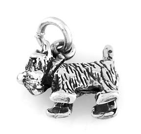 STERLING SILVER SCOTTISH TERRIER DOG CHARM WITH 16" BOX CHAIN