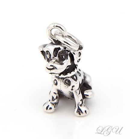 STERLING SILVER 925 DALMATIAN PUPPY 3D CHARM/PENDANT