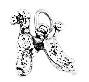 STERLING SILVER 3D FANCY POODLE DOG CHARM/PENDANT