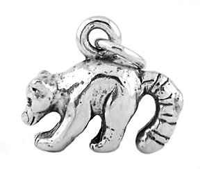 STERLING SILVER 3D LONG TAIL RACCOON CHARM