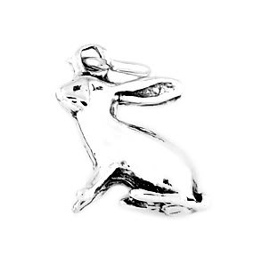 STERLING SILVER LONG EAR RABBIT/ BUNNY CHARM/PENDANT