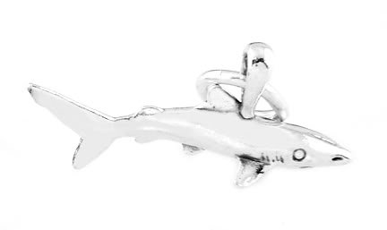 STERLING SILVER 3D GREAT WHITE SHARK CHARM/PENDANT