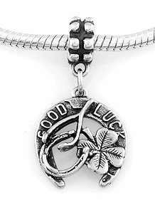 STERLING SILVER DANGLE GOOD LUCK ITEMS EUROPEAN BEAD