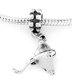 STERLING SILVER DANGLING STING RAY EUROPEAN BEAD