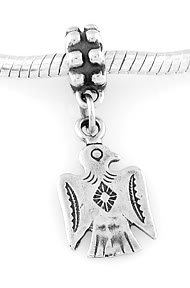 STERLING SILVER DANGLE SOUTHWEST THUNDERBIRD EUROPEAN BEAD