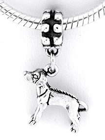 STERLING SILVER DANGLE RHODESIAN RIDGE BACK DOG EUROPEAN BEAD