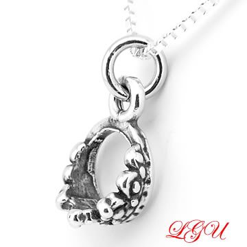 STERLING SILVER CROWN 3D CHARM WITH 16 inch box chain NECKLACE