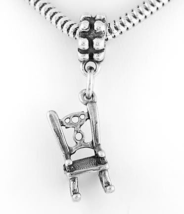 STERLING SILVER DANGLING ROCKING CHAIR EUROPEAN BEAD