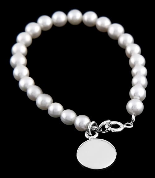STERLING SILVER FRESH WATER 4.5-5 MM PEARL CHILD 4.5 INCH BRACELET