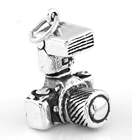 SILVER SILVER PHOTOGRAPHER'S CAMERA CHARM/ PENDANT