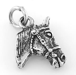 STERLING SILVER HORSE HEAD CHARM/PENDANT