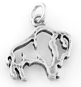 STERLING SILVER BUFFALO FRAME CHARM/PENDANT