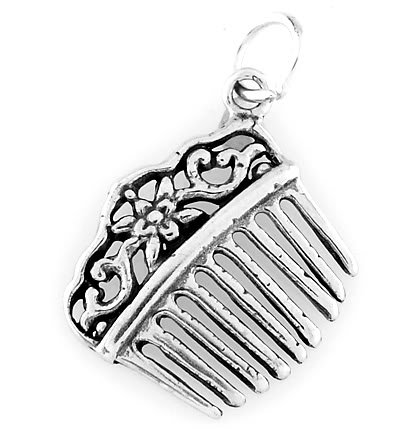 STERLING SILVER VICTORIAN STYLE HAIR COMB CHARM