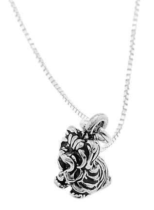 STERLING SILVER YORKIE DOG/ YORKSHIRE TERRIER DOG CHARM WITH 16 inch BOX CHAIN NECKLACE