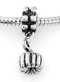 STERLING SILVER DANGLING PUMPKIN EUROPEAN BEAD