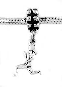 STERLING SILVER DANGLING FEMALE RUNNER EUROPEAN BEAD