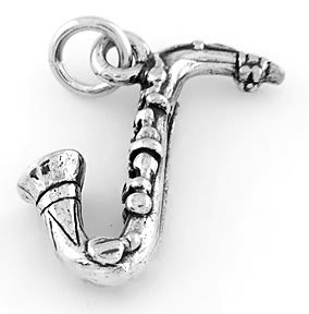 STERLING SILVER SAXOPHONE CHARM/PENDANT