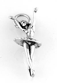 STERLING SILVER DANCING BALLERINA CHARM/PENDANT