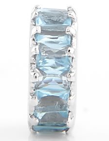 STERLING SILVER MARCH BIRTHSTONE WHEEL CZ SPACER CZ