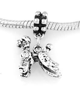 STERLING SILVER DANGLING POODLE DOG EUROPEAN BEAD