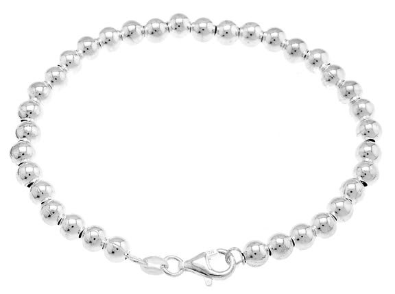STERLING SILVER 5MM BALL BEAD BRACELET 7 inch
