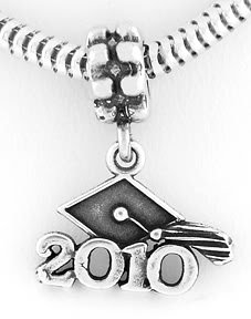 STERLING SILVER DANGLE CLASS OF 2010 GRADUATION BEAD