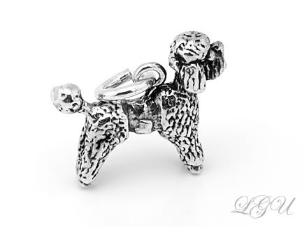 STERLING SILVER POODLE DOG 3D CHARM/PENDANT