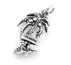 STERLING SILVER FLORIDA PALM TREE CHARM/PENDANT