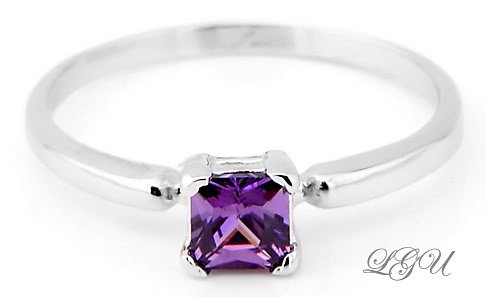 STERLING SILVER FEBRUARY BIRTHSTONE CZ CHILD RING SZ 5