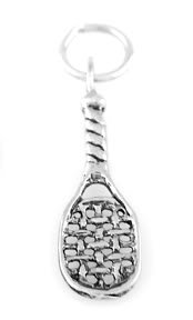 STERLING SILVER RACKET BALL RACKET CHARM/PENDANT