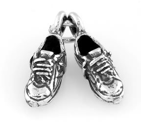 STERLING SILVER RUNNING TENNIS SHOES CHARM/PENDANT