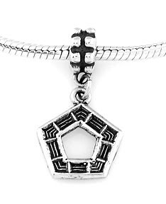 STERLING SILVER DANGLING PENTAGON EUROPEAN BEAD