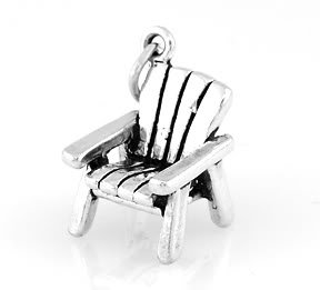 STERLING SILVER 3D ADIRONDACK CHAIR CHARM