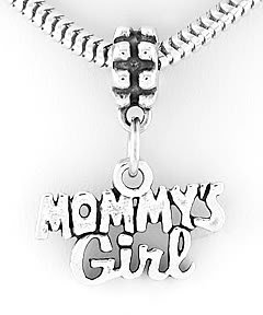 STERLING SILVER DANGLING MOMMY'S GIRL EUROPEAN BEAD