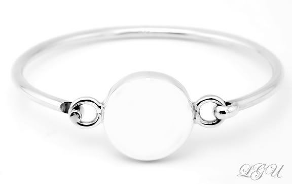 STERLING SILVER CIRCLE ID BRACELET 6"