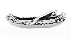 STERLING SILVER CANOE WITH OAR CHARM/PENDANT