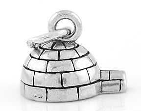 STERLING SILVER 3D IGLOO CHARM/PENDANT