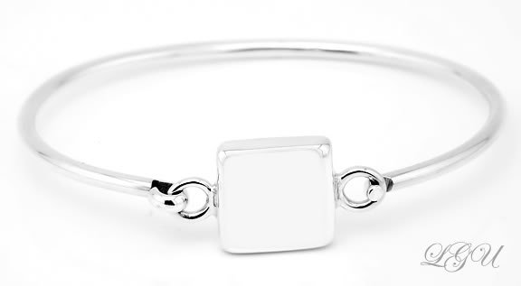 STERLING SILVER SQUARE ID BRACELET 7"