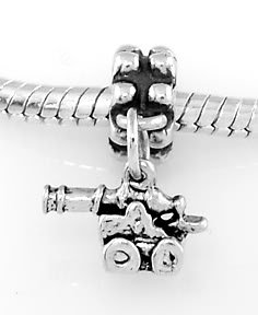 STERLING SILVER DANGLE SMALL CANNON EUROPEAN BEAD