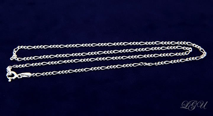 ITALIAN STERLING SILVER 16" FIGARO CHAIN