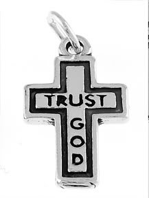 STERLING SILVER TRUST GOD CROSS CHARM/PENDANT