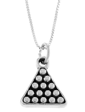 STERLING SILVER RACK OF POOL BALLS / BILLIARD BALLS CHARM With 16 inch BOX CHAIN NECKLACE