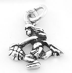 STERLING SILVER BASKETBALL GIRL CHARM/PENDANT